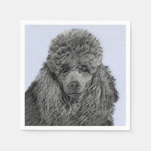 Guardanapo De Papel Poodle Painting Miniature Toy Black