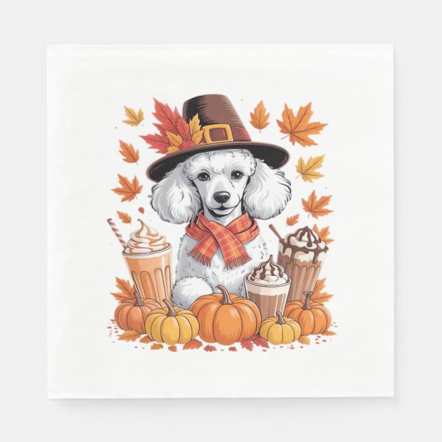 Guardanapo De Papel Poodle Thankding Bebe Café Cair Deixa Bomba (Frente)