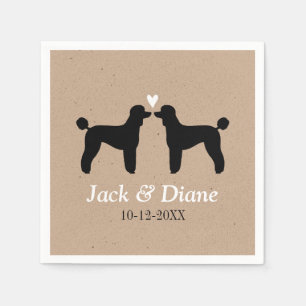 Guardanapo De Papel Poodles Standard Casal de Noivos com Texto Persona