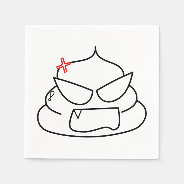 Guardanapo De Papel Poop zangado - Brootsch, o PooPoo (Frente)