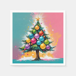 Guardanapo De Papel Pop Art Christmas Oversized Colorful Ornaments