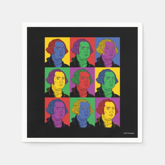 Guardanapo De Papel Pop Art George Washington (Frente)