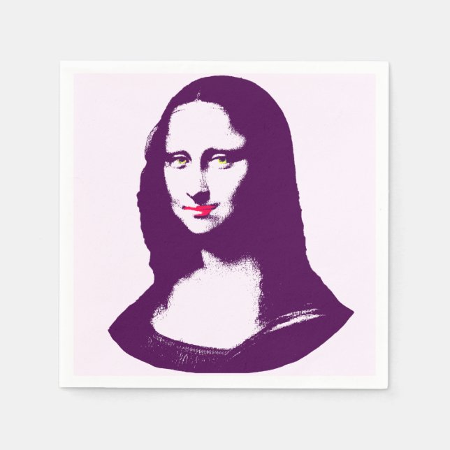 Guardanapo De Papel Pop de Arte Transparente Mona Lisa Napkins (Frente)