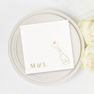 Guardanapo De Papel Pop do Monograma de Casamento Personalizado de Cha