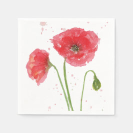 Guardanapo De Papel Poppies de Aquarela