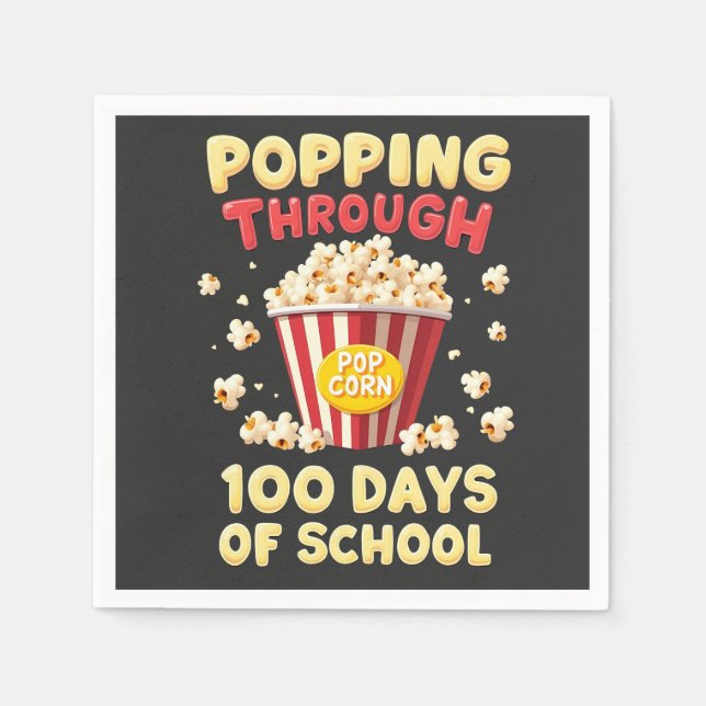 Guardanapo De Papel Popping 100 Dias de Escola (Frente)