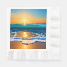 Guardanapo De Papel Pôr do Sol à Beira-Mar