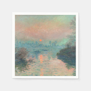 Guardanapo De Papel Pôr do sol de Monet no Sena Arte Fina Impressionis