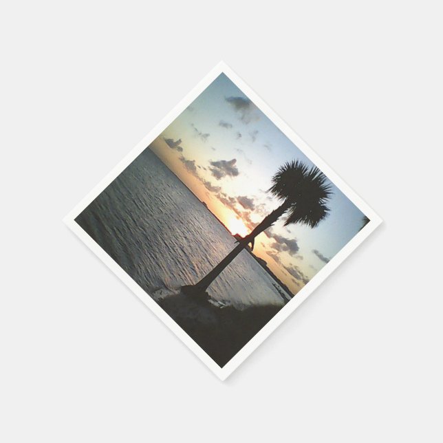 Guardanapo De Papel Pôr do Sol na Praia (Canto)