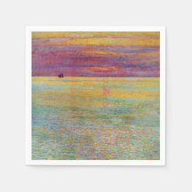 Pôr do sol no mar (por Childe Hassam)