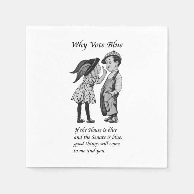 Guardanapo De Papel Por que votar azul em 2024 (Frente)