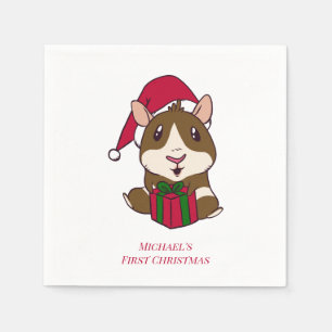 Guardanapo De Papel Porquinho-da-Índia Primeiro Natal Personalizado