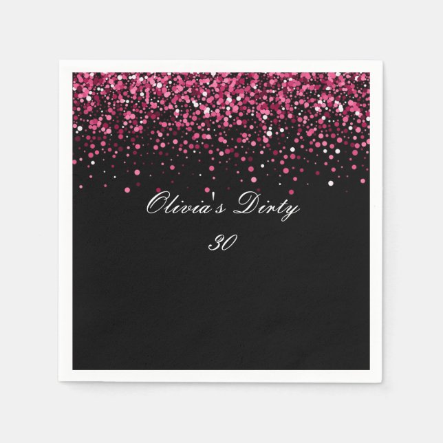 Guardanapo De Papel porta copos de festas de 30 anos (Frente)