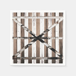 Guardanapo De Papel Porta de Celeiro Rústica Multi Madeira Branco e Ma
