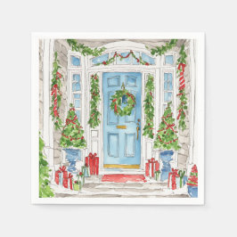 Guardanapo De Papel Porta de Natal Watercolor Napkins