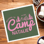 Guardanapo De Papel Porta-Festas de solteira Personalizadas do Campo<br><div class="desc">Adicione um toque personalizado à sua solteira temerária do acampamento com a Festa de solteira Personalizada de Camp Bridesmaids Napkins, perfeita para criar uma experiência coesa e na moda de vidros. Esses guardanapos personalizados capturam a estética "Wild in the Woods", adicionando charme e funcionalidade à sua celebração. Quer você esteja...</div>