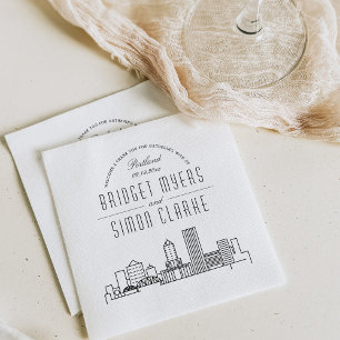 Guardanapo De Papel Portland Deco Skyline Casamento Nápoles