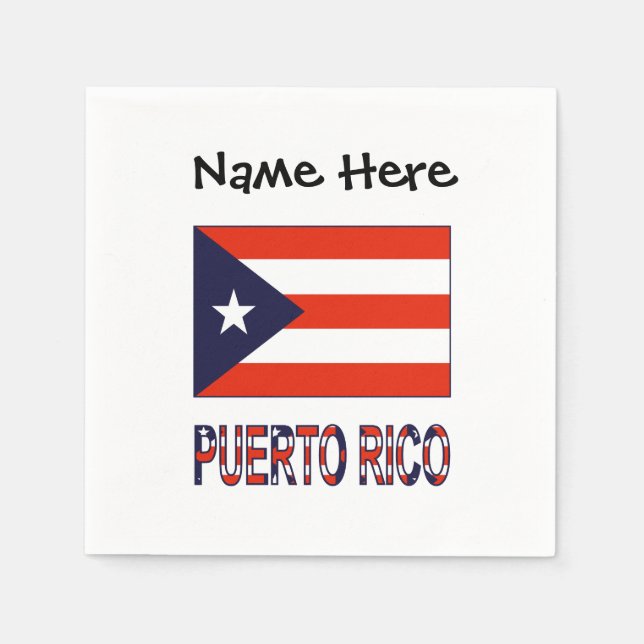 Guardanapo De Papel Porto Rico e a bandeira porto-riquenha personaliza (Frente)
