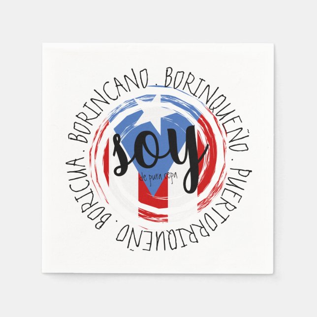 Guardanapo De Papel Porto Rico Patriótico De Pura Cepa (Frente)