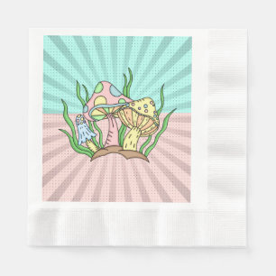 Guardanapo De Papel Portobello Mushroom Cute Pastel