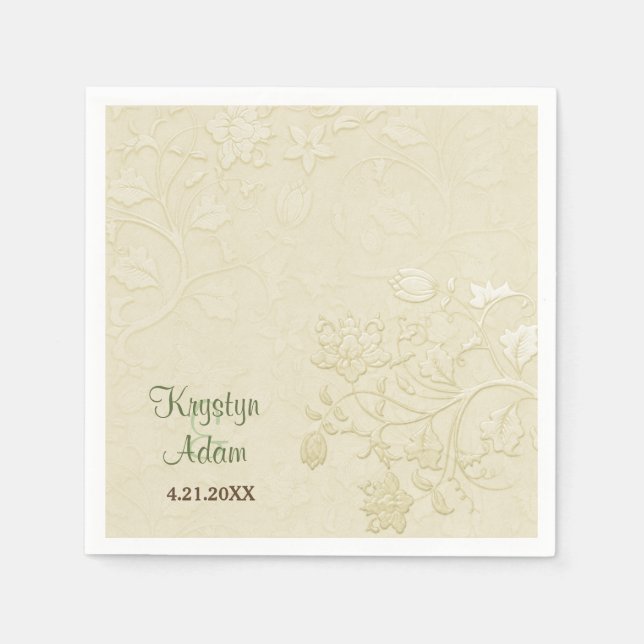 Guardanapo De Papel Posh Cats Weding Ivory Paper Napkins (Frente)