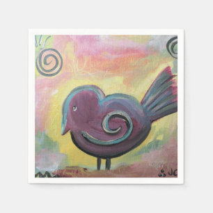 Guardanapo De Papel Poster de Bird de Arte Bastante Vermelha