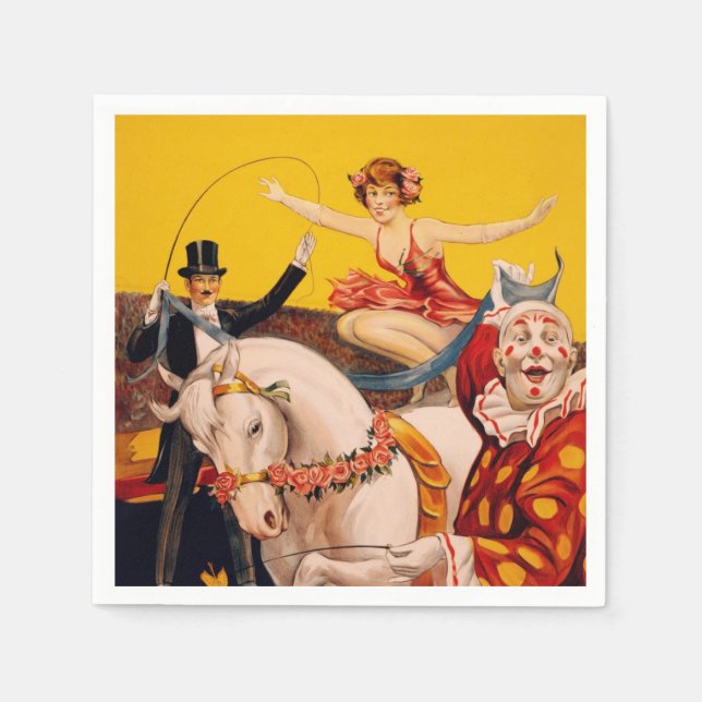 Guardanapo De Papel Poster de executor do Circus Colortivo Vintage (Frente)