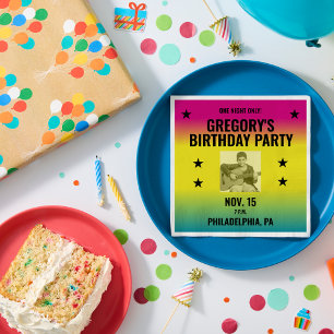 Guardanapo De Papel Poster do Vintage Ombre Concert com Foto Personali