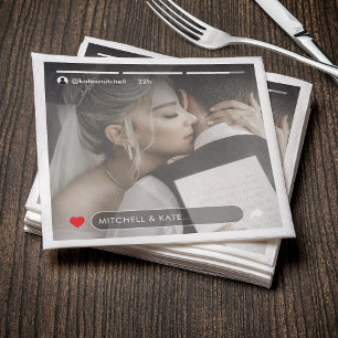 Guardanapo De Papel Posto das Mídias Sociais Foto de Casamento Napkins