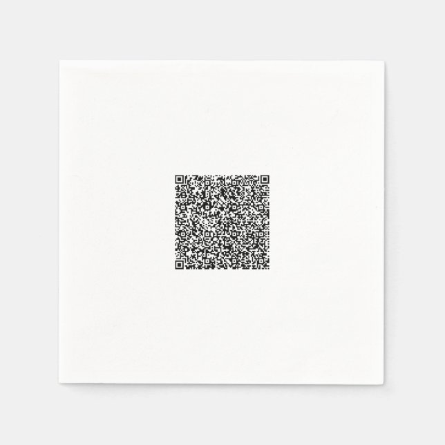 Guardanapo De Papel Poupeiras Personalizadas com Código QR Exemplo (Frente)