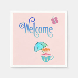 Guardanapo De Papel Praça da Borboleta da Teacup Girl do Partido de Bo