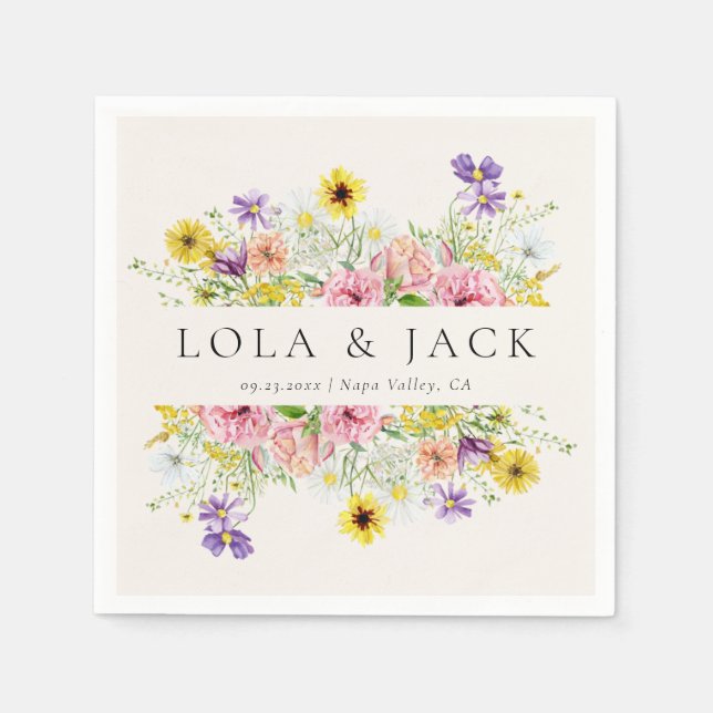 Guardanapo De Papel Prado de flor selvagem (Frente)