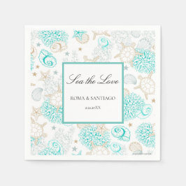 Guardanapo De Papel Praia de Amor Marítimo Casamento