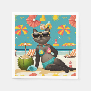 Guardanapo De Papel Praia dos Gatos temática para amantes de Gatos Sia