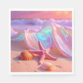 Guardanapo De Papel Praia dos Sonhos Fantasia Com Estrela-do-Mar Rosa