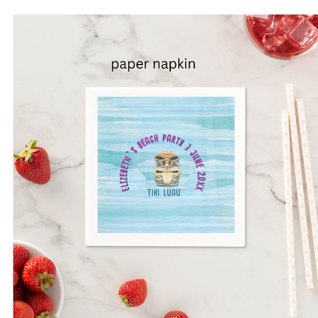 Guardanapo De Papel praia tropical de tiki luau (Criador carregado)
