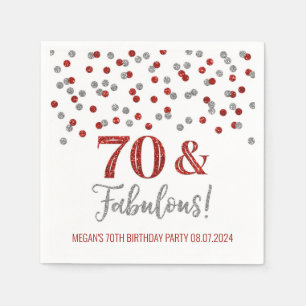 Guardanapo De Papel Prata Dourada Confetti 70 e fabuloso