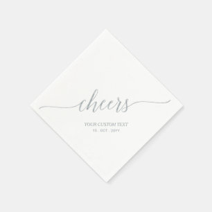 Guardanapo De Papel Prata Grafia Elegante e Estilosa para Evento de