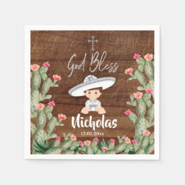 Guardanapo De Papel Prata mexicana russa Charro Baptism Paper Napkins