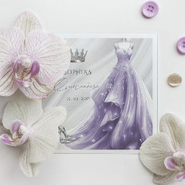 Guardanapo De Papel Prata Roxo princesa Quinceañera