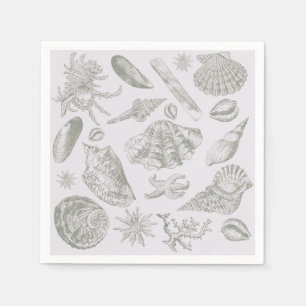Guardanapo De Papel Prateleiras de Arte Suave de Seashell