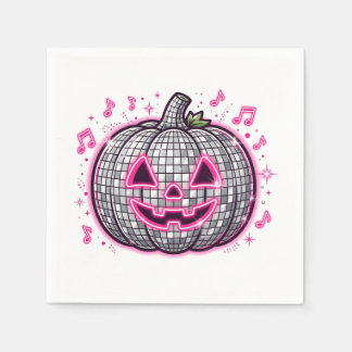 Guardanapo De Papel Prato de festa de Halloween da abóbora disco rosa