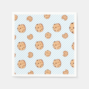 Guardanapo De Papel Prato de papel azul para aniversário Leite e Bisco