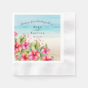 Guardanapo De Papel Prato de Papel Destino de Praia Hibisco Tropical