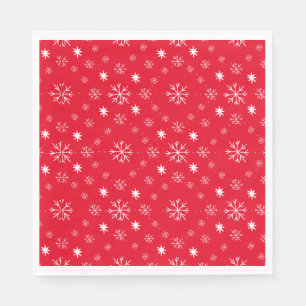 Guardanapo De Papel Prato de Papel Vermelho com Flocos de Neve Brancos