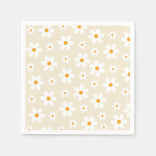 Guardanapo De Papel Pratos de papel de aniversário Retro Groovy Daisy
