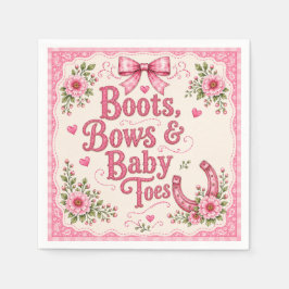 Guardanapo De Papel Pratos de Papel para Chá de Bebê Cowgirl Rosa | Bo
