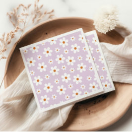 Guardanapo De Papel Pratos de papel roxo Groovy Retro Daisy