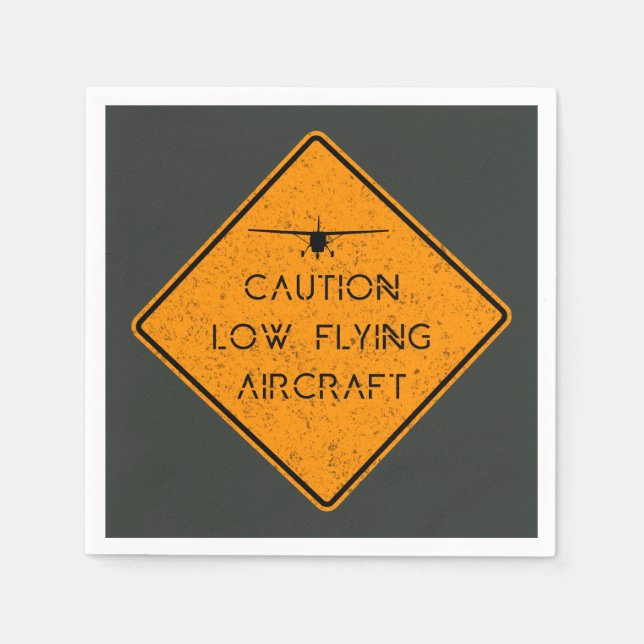 Guardanapo De Papel Precaução: ✈️ de aeronaves de voo baixo (Frente)