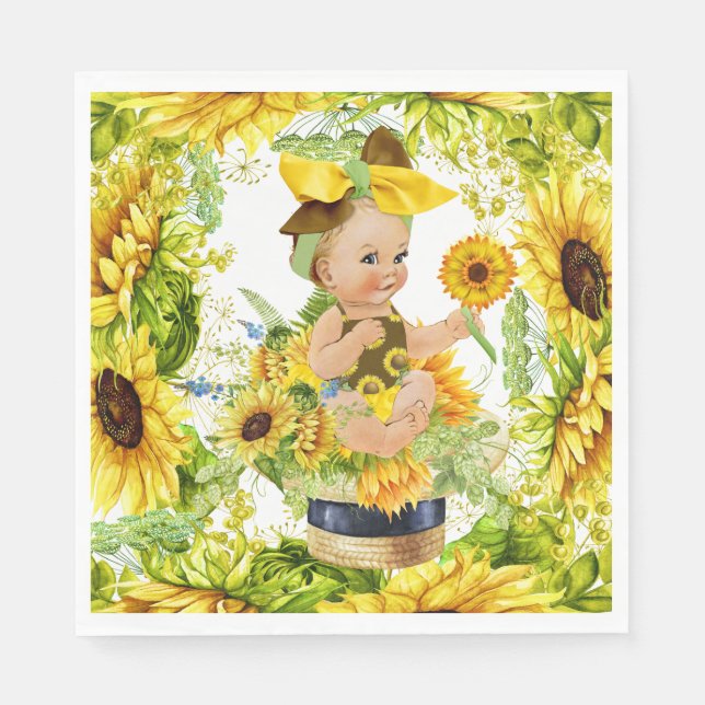 Guardanapo De Papel Precioso Baby Sunflower Party Goods (Frente)
